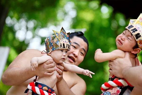 Festival of crying baby sumo in Tokyo