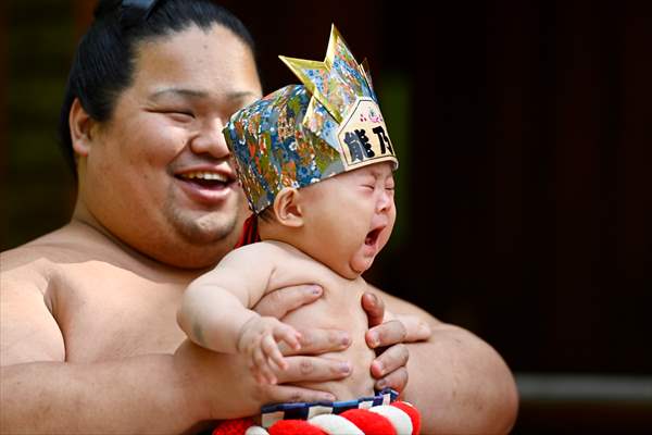 Festival of crying baby sumo in Tokyo