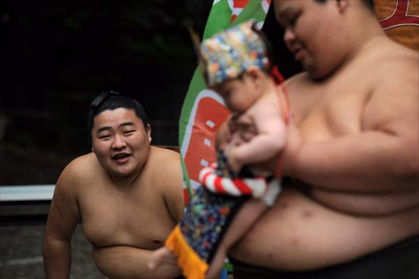 Festival of crying baby sumo in Tokyo