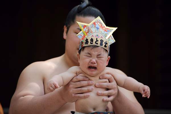 Festival of crying baby sumo in Tokyo