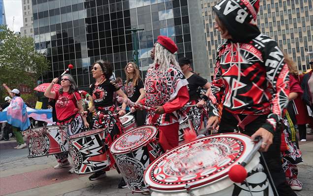 Workers march on May Day in New York City