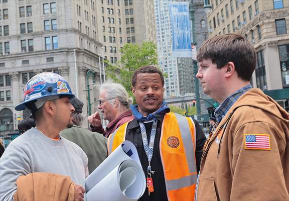 Workers march on May Day in New York City