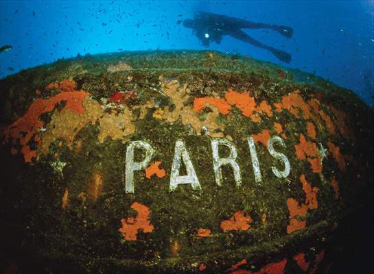 Savaşta batırılan Fransız gemisi 'Paris 2', Antalya'da dalış turizmine hizmet veriyor