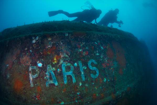 Savaşta batırılan Fransız gemisi 'Paris 2', Antalya'da dalış turizmine hizmet veriyor