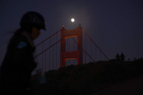 Full Moon rises over Golden Gate Bridge of San Francisco