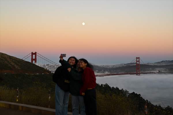 Full Moon rises over Golden Gate Bridge of San Francisco