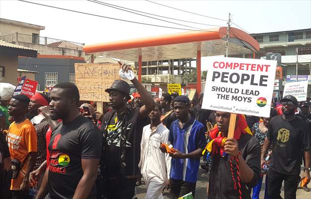 Football fans stage demonstration in Ghana