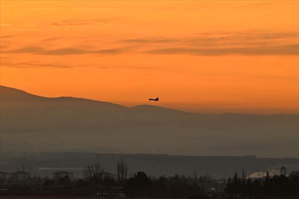 ANKA-S, unmanned aerial vehicle at sunrise in Turkiye's Ankara
