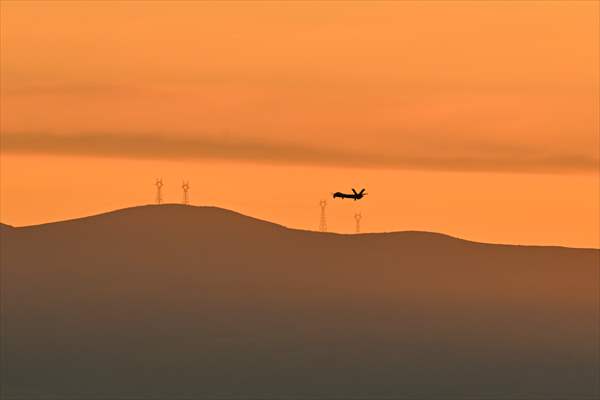 ANKA-S, unmanned aerial vehicle at sunrise in Turkiye's Ankara