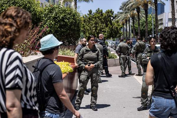 Israeli demonstrators demand Berlin administration cut arms exports to Israel in Tel Aviv