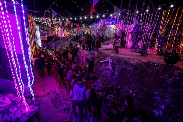 First sahur meal among the collapsed houses in Khan Yunis
