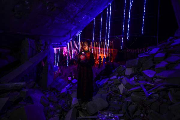First sahur meal among the collapsed houses in Khan Yunis