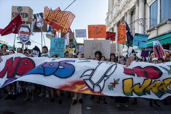Venice activists call for ‘No Bezos, No War’ march to protest billionaire’s wedding