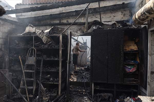Aftermath of Russian drone strike on Kostiantynivka