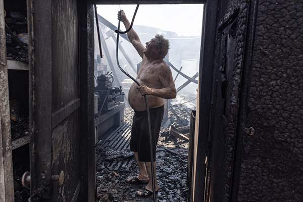 Aftermath of Russian drone strike on Kostiantynivka