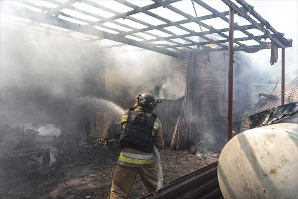 Aftermath of Russian drone strike on Kostiantynivka