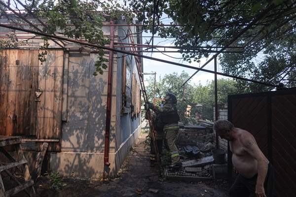 Aftermath of Russian drone strike on Kostiantynivka