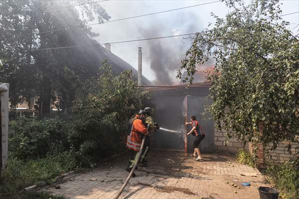 Aftermath of Russian drone strike on Kostiantynivka
