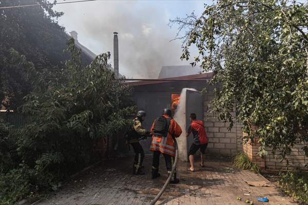 Aftermath of Russian drone strike on Kostiantynivka