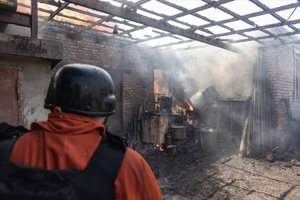 Aftermath of Russian drone strike on Kostiantynivka