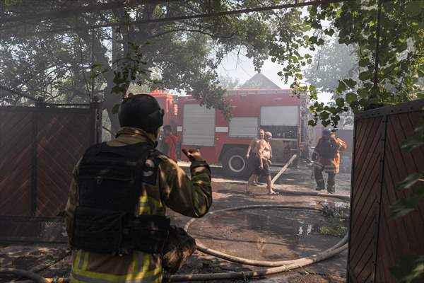 Aftermath of Russian drone strike on Kostiantynivka