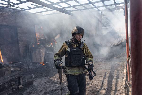 Aftermath of Russian drone strike on Kostiantynivka