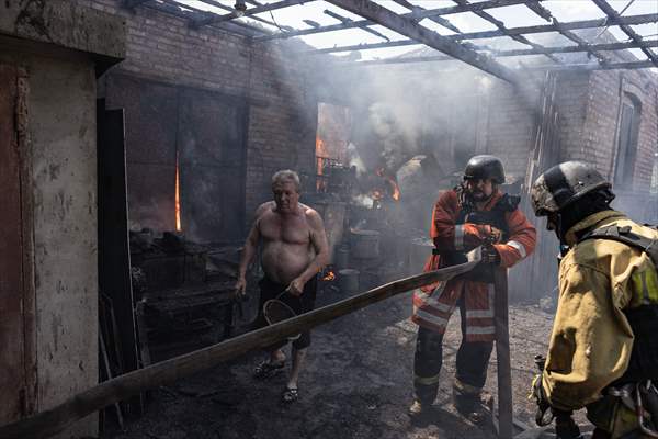 Aftermath of Russian drone strike on Kostiantynivka