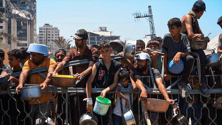 Food distributed to Palestinians struggling with hunger in Gaza