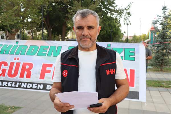 Kırklareli'nde Küresel Sumud Filosu'na destek