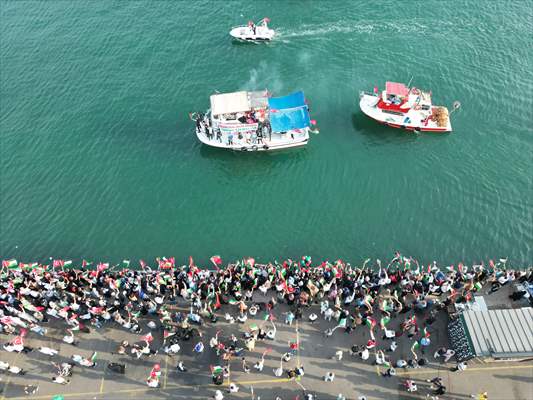 Tekirdağ'da Küresel Sumud Filosu'na destek