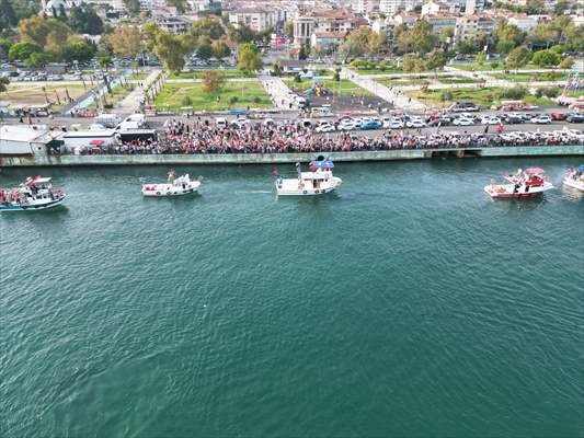 Tekirdağ'da Küresel Sumud Filosu'na destek