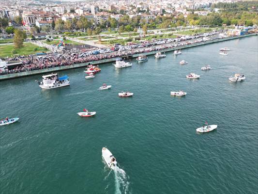 Tekirdağ'da Küresel Sumud Filosu'na destek