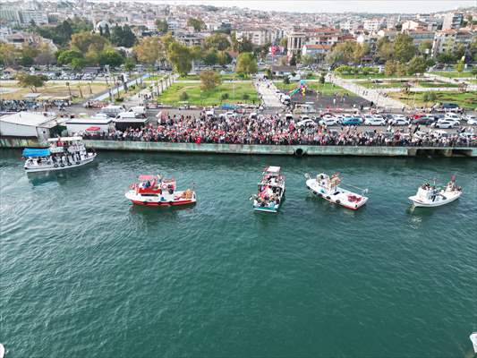 Tekirdağ'da Küresel Sumud Filosu'na destek