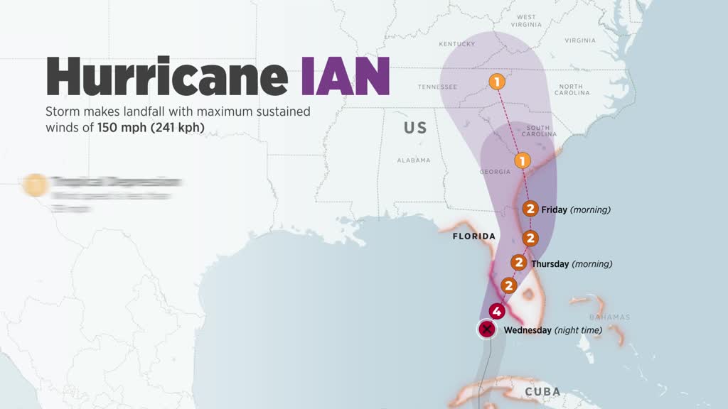 Graphic Hurricane Ian Makes Us Landfall As Extremely Dangerous Category 4 Storm Anadolu Images 9619