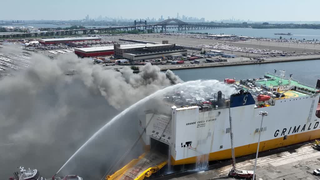 2 firefighters killed, 5 injured while battling cargo ship fire at Port Newark
