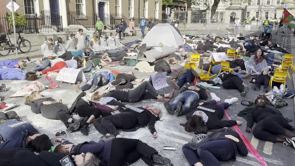 Dozens stage protest in Dublin over Israel’s war in Gaza