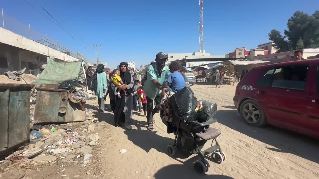 Many Palestinian civilians evacuate east of Khan Younis, head to safer areas