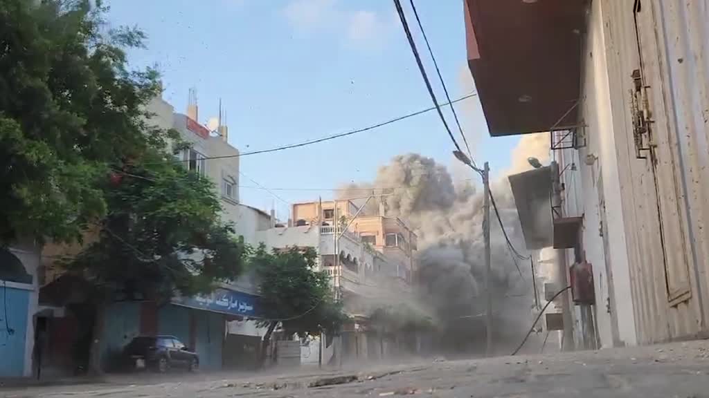 MOMENT: Israel targets civilian buildings in Gaza's Nuseirat camp