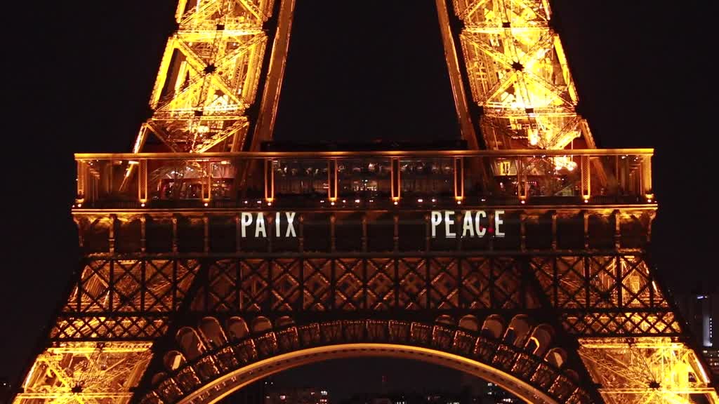 'Peace' message illuminates Eiffel Tower in solidarity with Gaza