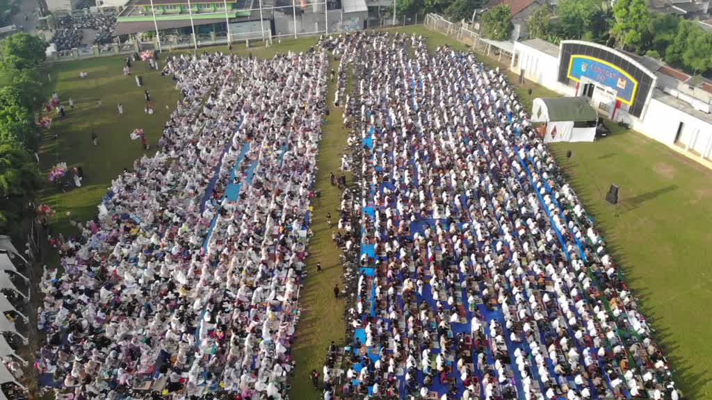Indonesian Muslims gather for Eid al-Fitr prayers in West Java