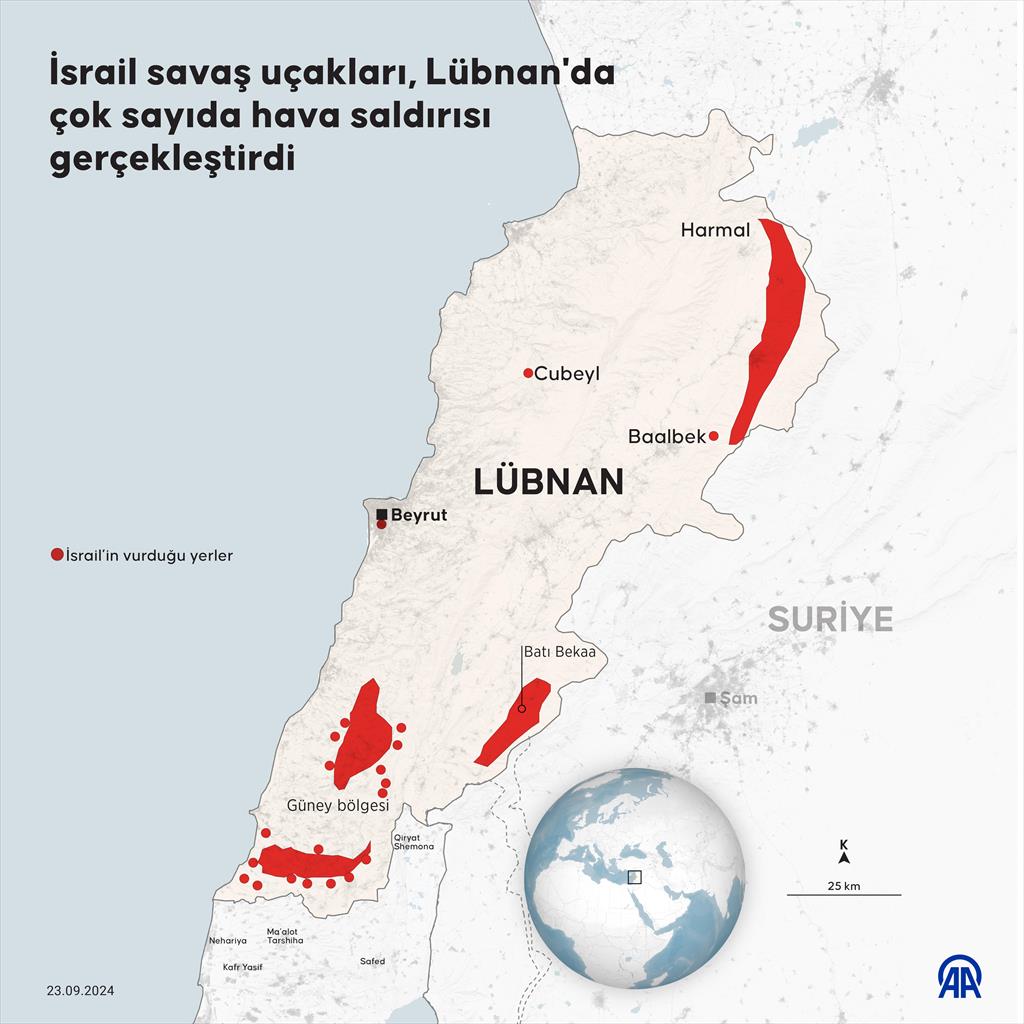 İsrail savaş uçakları, Lübnan'da çok sayıda hava saldırısı gerçekleştirdi