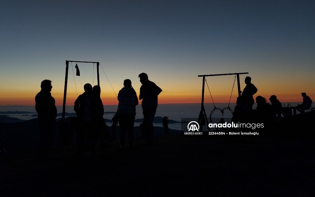 Boat for "sea of clouds" in a highland at 2,700m. altitude in Turkey's Rize