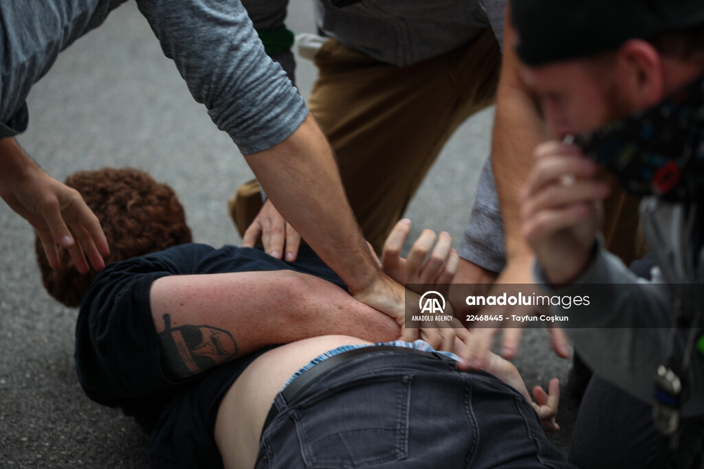 Police detained anti-ICE protestors in NYC