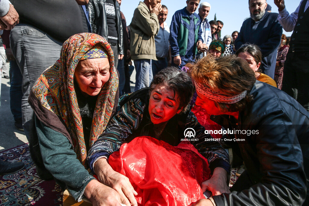 Funeral of Azerbaijanis died in Ganja attack