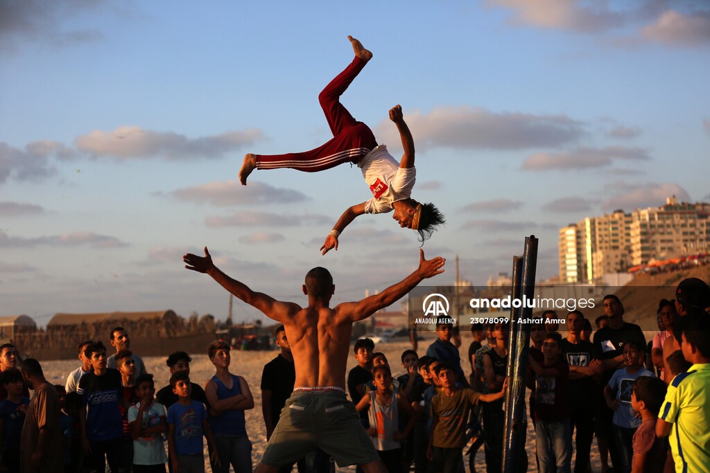 Sports activities in Gaza beach