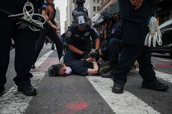 Police detained anti-ICE protestors in NYC