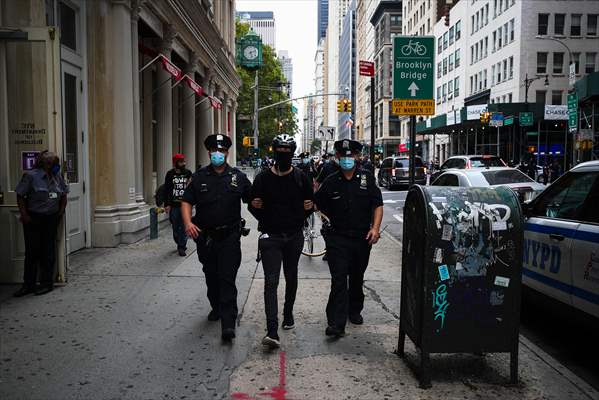 Police detained anti-ICE protestors in NYC
