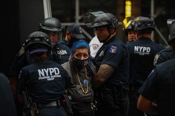 Police detained anti-ICE protestors in NYC