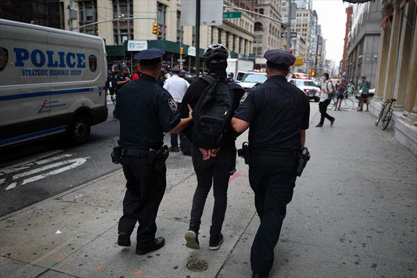 Police detained anti-ICE protestors in NYC