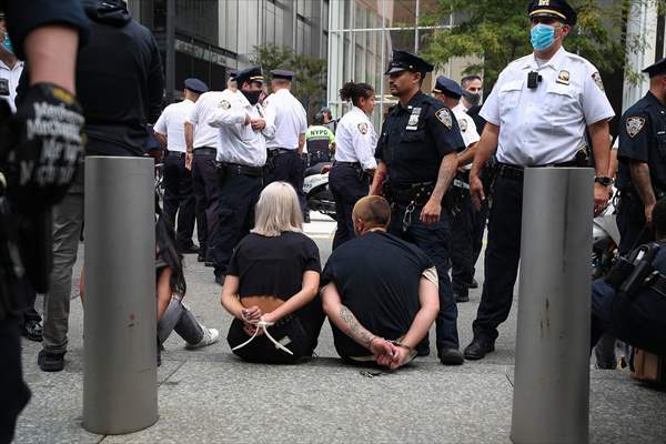 Police detained anti-ICE protestors in NYC